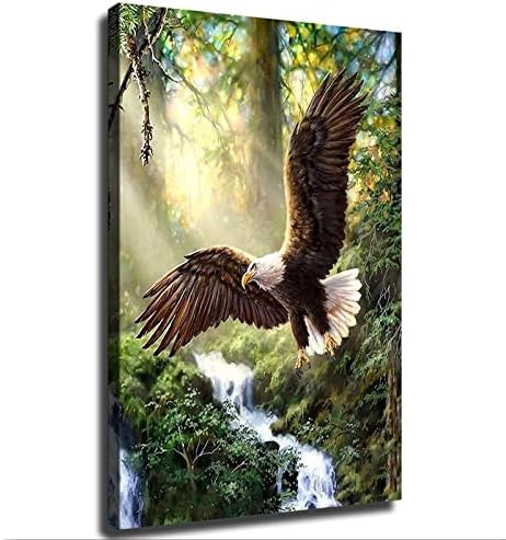Ќелав орел wallиден шумски птици ги шири своите крилја постери модерни отпечатоци слики платно wallидна уметност за домашна кујна