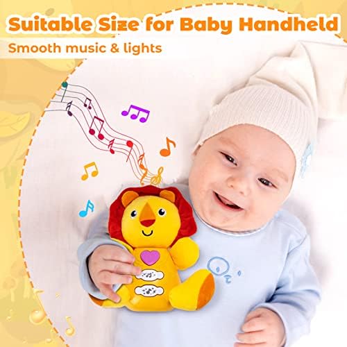 Funsland Baby Music играчка за мали деца 1-3 учење играчка со светла и музика симпатична лавовска плишана играчка за бебиња