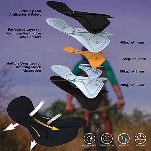 Машки планински велосипеди шорцеви 3D поставени лабави велосипедизам велосипедизам шорцеви со лесен велосипед за возење велосипедски шорцеви