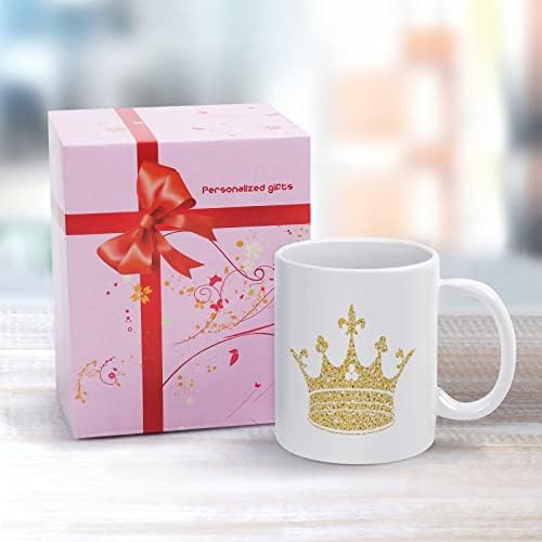 Златна Круна Печатење Кригла Кафе Тамблер Керамички Чај Чаша Смешен Подарок За Канцеларија Дома Жени Мажи 11 Мл