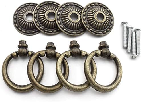 Гроздобер рачки за влечење бронзено, копчето со антички прстен од 4 пакети се повлекува со завртки за појавување на кутијата за украси
