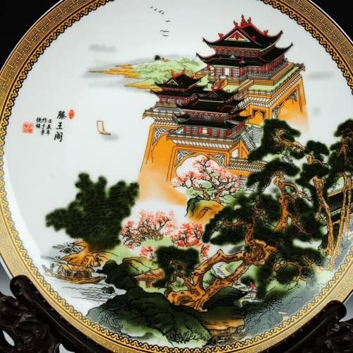 26 см ingингдезен керамички пејзаж виси плоча дневна соба хотел декоративна чинија