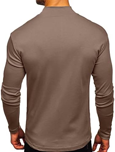 Xxbr исмејуван пулвер на вратот за мажи, 2022 еластична памучна тенок цврста боја v компресија на вратот Основни врвови топло подлога