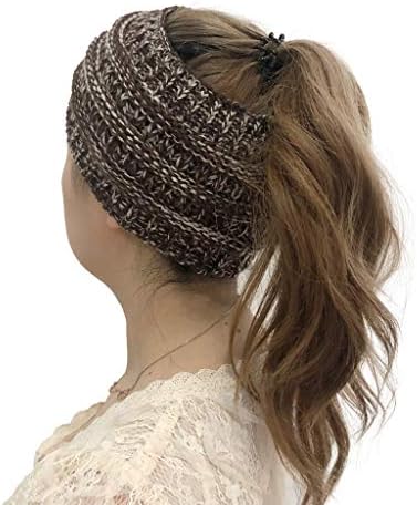 Meig плетена лента за глава за жени зимска цврста боја на капчиња во боја, спортски ленти за глава, жени еластични топло турбано подароци
