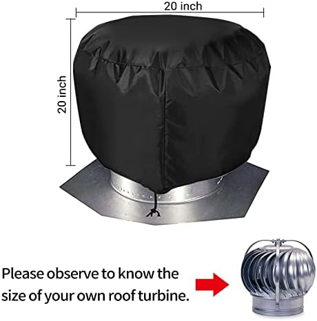 Куќа за покривање на покривот на турбината - аспираторите на покривот Nopwer Shield Shield Canvas 20 x 20 2 парчиња црна