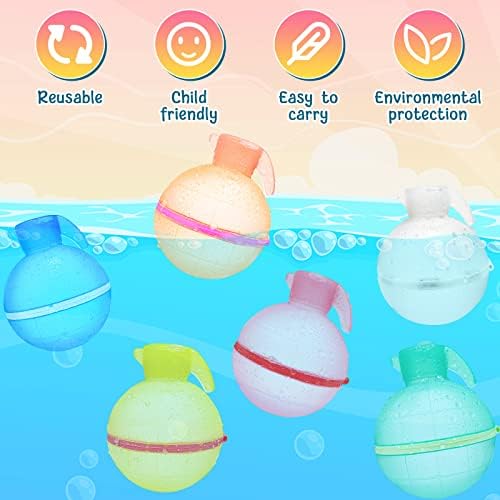 Балони за вода што може да се употреби за деца, 12 парчиња магнетни балони за само-запечатување играчки за базени, балони со вода за