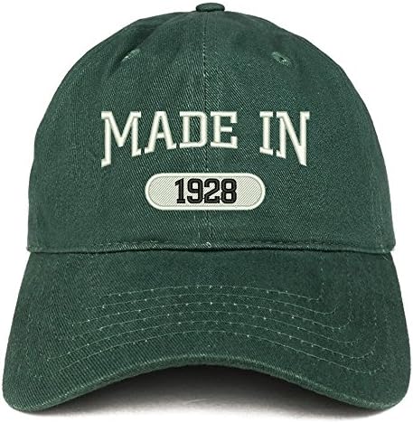 Трендовски продавница за облека направена во 1928 година извезена 95 -ти роденден со четкано памучно капаче