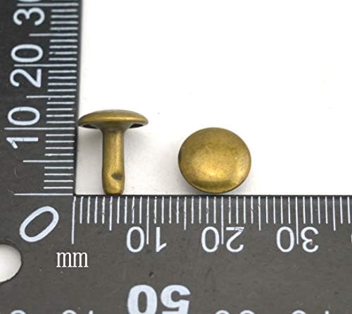 Wuuycoky бронзено двојно капаче од кожени метални метални метални капачиња од 12 мм и пост 12мм пакет од 40 комплети