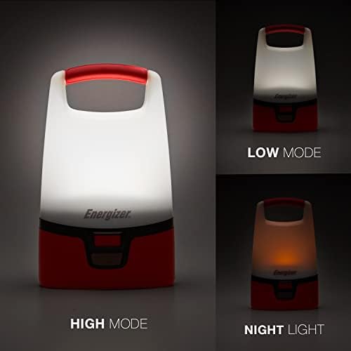 Енергизатор визија LED Фенер за кампување, светла батерија со напојување со батерии, светло за итни случаи отпорни на вода, пакет од 1, црвена
