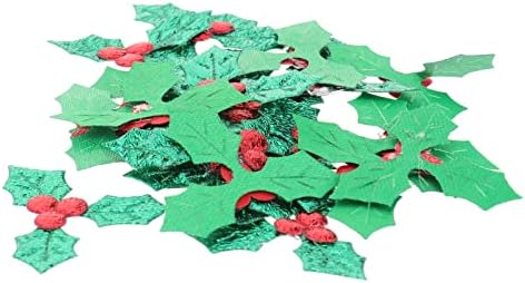 Artibetter 100pcs мини тројно лисја холи бобинки за украси за празник за Божиќни венец за аранжмани и изработка на картички