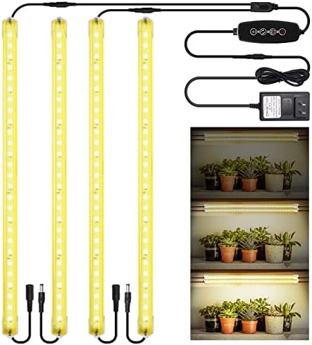 MoSthink Grow Light Lamps 4 пакувања, 40W целосен спектар растат светла за затворени растенија, ламба за одгледување на сончева светлина со автоматски