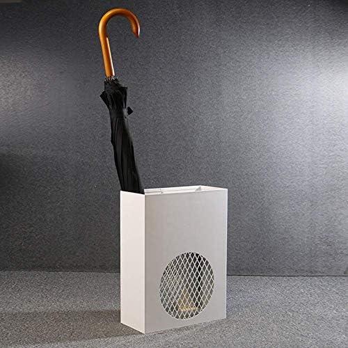 Неохид модерен метален правоаголен чадор штанд решетка, складирање за чадори за одење трска, влегување во ходникот за домашни канцеларии/бело