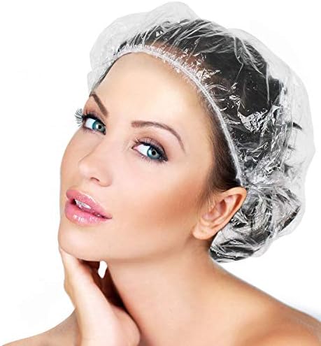 100 парчиња капачиња за туширање за еднократна употреба на водоотпорни капаци за туширање за коса жени мажи пластични капачиња за коса100