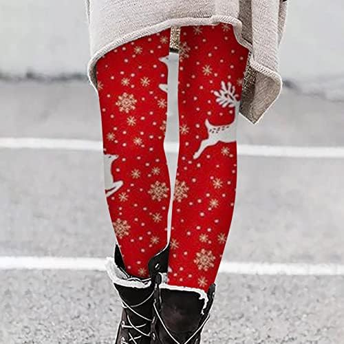 Божиќни хеланки за жени сквоти доказ за јога панталони Костим за забава Божиќни тренинзи Хелеги печатени слаби џогери панталони