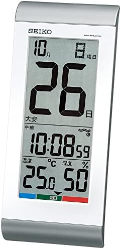 Seiko SQ431S Seiko Wallиден часовник, табелен часовник, повеќенаменски, дневен календар, радио, дигитален, температура и влажност, сребро,