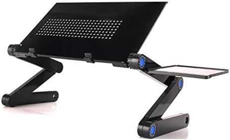 ZHYH прилагодлива лаптоп биро штанд преносен алуминиум ергономски лапдеск за ТВ кревет троседот компјутер со лаптоп табела стол