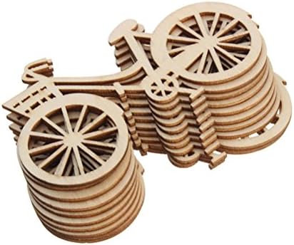 Vosarea 20 парчиња дрвени велосипеди за велосипеди за велосипеди од фурнири парчиња занаетчиски занаети за DIY занаетчиски украс