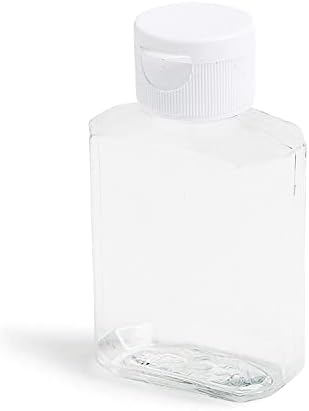 АПАК стока 10-2 мл квадратни чисти шишиња за санитација за санитација за миленичиња со бело флип-капаче со ребрести