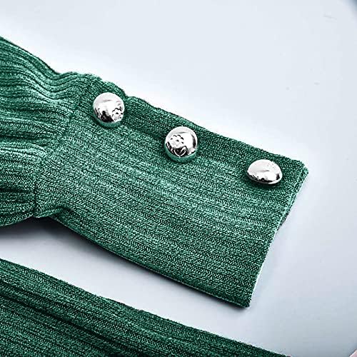 Women'sенски пролетен мода 2023 година копче за пулвер со долг ракав, лабав плетен џемпер врвови џемпери