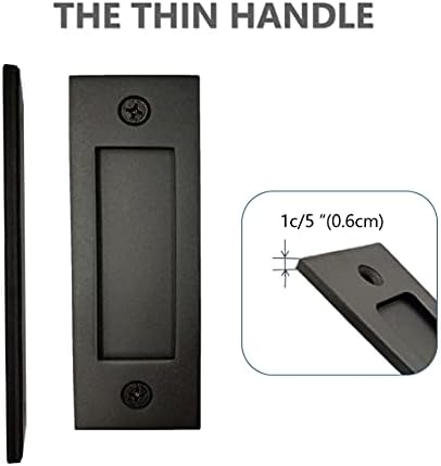Зуиван мат црна хардверска рачка на вратата - рачки од врата од штала од 6 ”и 8” лизгачки штала врата влечени поставувања поставени