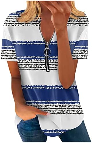 Womenенски кошули со кратки ракави за независност на графички екипаж-врат-врат на врвот трендовски удобни блузи кошули обични маици