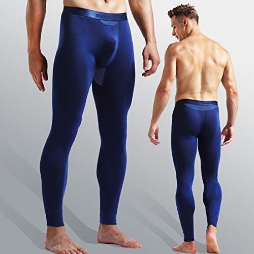 Топлински панталони за долна облека за мажите на Орјуија, модални термички дното долги панталони долна облека со посебна торбичка