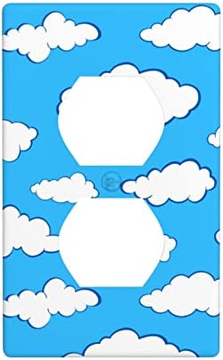 Сино небо Бели облаци Дуплекс излезни капаци Декорирајте ја прекинувачката плоча за електрични места за wallидни плочи Декоративни приклучоци
