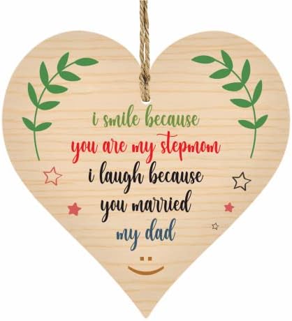 Kybeleboho - Јас се насмевнувам затоа што ти си мојот маќеа, се смеам затоа што се омаживте за татко ми - дрвена висечка срцева плакета знак