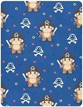 Umiriko симпатичен смешен пиратски мајмун пакет n игра бебиња игра игра со листови, мини креветче за момчиња девојчиња играч на играчи на материјали
