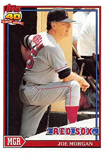 1991 Топс Бејзбол 21б 1 Печатени Високо во 187 Хитови Џо Морган Бостон Ред Сокс МГ