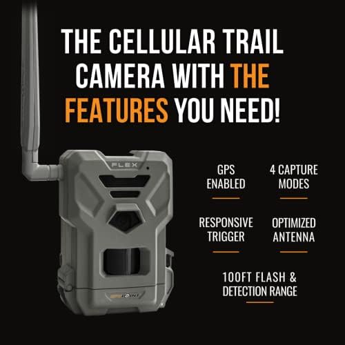 Spypoint Flex Diual Sim Cellular Trail Camera 33MP фотографии 1080p видеа со звук и барања за фотографии/видео-барања-Овозможено GPS со 4 снопови