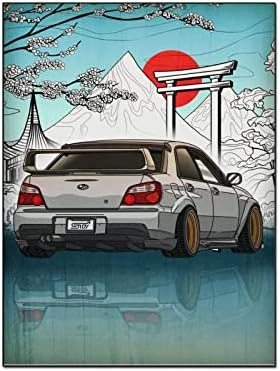 Постер за автомобили Томарт Јапонски Субару Импреза WRX STI Постер печатено платно за сликање wallид постери за дневна соба за дневна