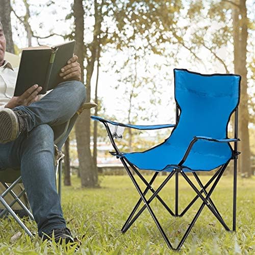 Преносен стол за кампување со преклопување на Kcelarec со држач за чаша за одмор на рака и торба за носење и складирање