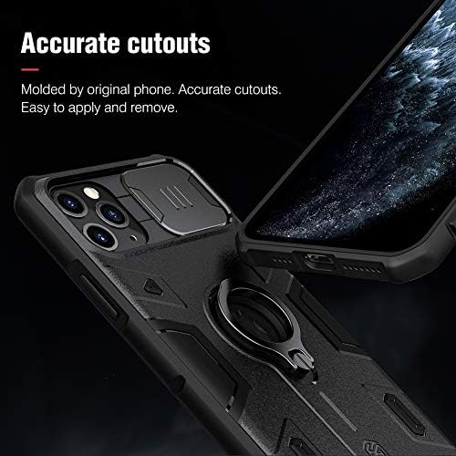 Nillkin Оклоп iPhone 11 Pro Max Случај, [Вграден Kickstand &засилувач; Заштитник На Објективот На Камерата] Отпорен На Удари Тврда Пластика
