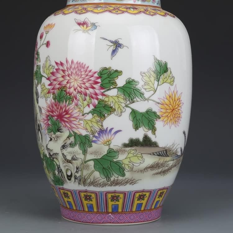 Орев емајл хризантема покриен со тенџере со чај со античка колекција Антички Jingdezhen порцелански украси