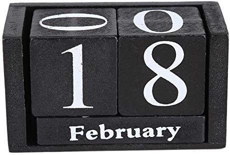 Гроздобер дрвени календари коцки календар променлив месец датум на црно сино за украсување на домашни канцеларии