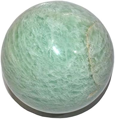 Пирамида Татва сфера - Големина на топката на амазонит - 3-3,5 инчи природен чакра што го балансираше кристалното лекување камен