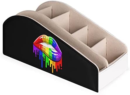 ЛГБТ геј гордост виножито за далечински управувач на далечински управувач PU кожен организатор за складирање кутија за домашна десктоп