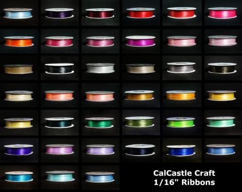 Calcastle Craft Double Face Satin Ribbon Polyester 100yrds spool 1/8 “