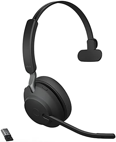 Јабра Еволуира2 65 UC Безжични Слушалки Со Link380a, Моно, Црно – Безжични Bluetooth Слушалки За Повици И Музика, 37 Часа Траење