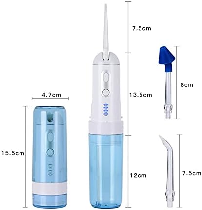 Wxlbhd Вода Флоссер [мини безжичен преносен] орален наводнувач за заби чистач за чистење, 4 режими и 5 совети за млаз IPX7 водоотпорно, USB