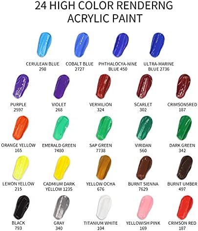 Hsigio акрилни комплети за боја, комплет за сликање од 57 парчиња, со акрилни бои, лежиште, четки за бојадисување, влошки за сликање,