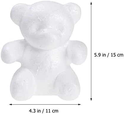Моделирање на форма на мечка од пена од Toyandona: 3 парчиња пена мечка мувла бел DIY занает за роза DIY мечка свадба цветна свадба Декорација
