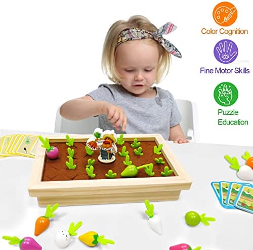 Монтесори Дрвени едукативни играчки за мали деца девојчиња девојчиња возраст од 3 години 4 години, подароци за меморија за собирање