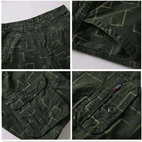 Andongnywell mens casual носат мулти џебови карго шорцеви облека велосипед лесни кратки панталони со патент