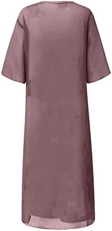 Фустан од половината за жени, женски обичен моден печатење на вратот со средна должина со две парчиња сет фустан