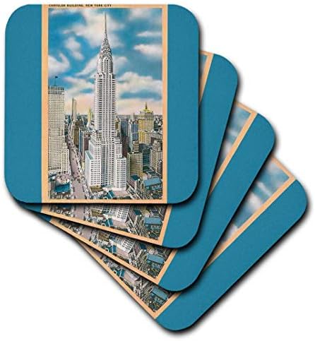 3дроуз Крајслер Зграда, Њујорк Воздушен Поглед-Меки Подлоги, Сет од 4
