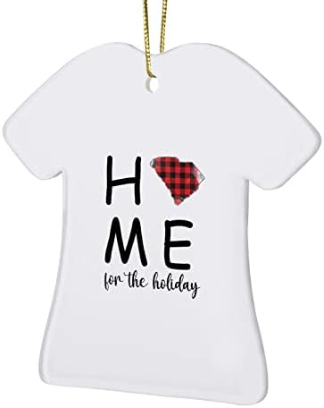3 инчи Јужна Каролина Бафало Проверете дома за домашен цитат украси кошула Божиќни украси за деца момчиња девојчиња кои висат украси