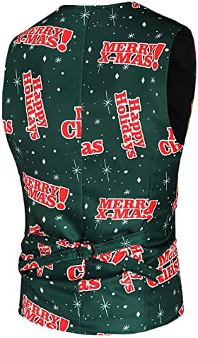 Wocachi 2 парчиња Божиќни костуми за мажи, Божиќ Дедо Мраз снежен човек печати единечен дојка панталони од панталони костуми панталони комплети