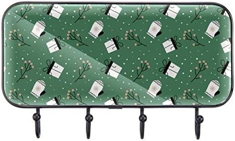 Зелена Подарок пакет &засилувач; Ракавици Печатење Палто Решетката Ѕид Монтирање, Влезот Палто Решетката со 4 Кука За Капут Капа